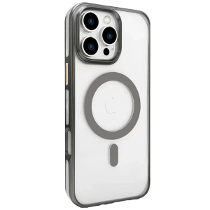 HarmonyAura iPhone 16 Pro Max Gleam PC Sert Magsafe Kılıf - Titan Gri