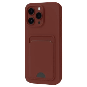 HarmonyAura iPhone 16 Pro Max Kılıf Kelvin Kartvizitli Silikon - Bordo