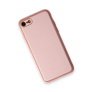 HarmonyAura  Iphone 7 Kılıf Coco Deri Silikon Kapak - Pudra
