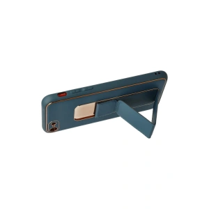 HarmonyAura  Iphone 7 Kılıf Coco Deri Standlı Kapak - Mavi