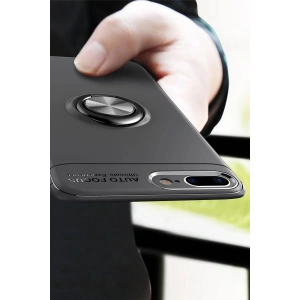 HarmonyAura  Iphone 7 Plus Kılıf Range Yüzüklü Silikon - Kırmızı