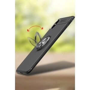 HarmonyAura  Iphone Xs Max Kılıf Range Yüzüklü Silikon - Siyah