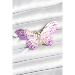 HarmonyAura Lila Renk Kelebek Model Broş