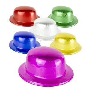 HarmonyAura Mavi Renk Hologramlı Plastik Yuvarlak Melon 27x24 cm