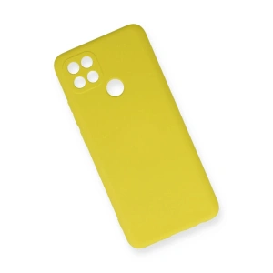 HarmonyAura  Oppo A15 Kılıf Nano Içi Kadife Silikon - Sarı