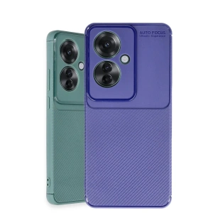 HarmonyAura  Oppo Reno 11f Kılıf Auto Focus Karbon Kapak - Koyu Yeşil