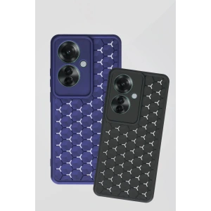 HarmonyAura  Oppo Reno 11f Kılıf Petek Silikon Kapak - Siyah