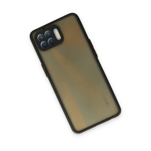 HarmonyAura  Oppo Reno 4 Lite Kılıf Montreal Silikon Kapak - Siyah