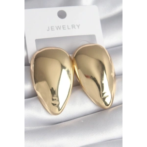 HarmonyAura Pirinç Gold Renk Badem Model Kadın Küpe