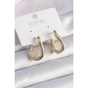 HarmonyAura Pirinç Gold Renk Halka Model Kadın Küpe