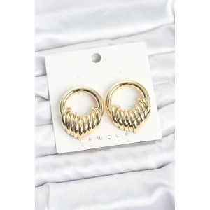 HarmonyAura Pirinç Gold Renk Halka Sarmal Model Vintage Kadın Küpe