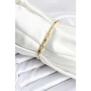 HarmonyAura Pirinç Gold Renk İnce Petek Model Kadın Bileklik