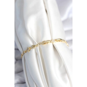 HarmonyAura Pirinç Gold Renk Kadın Manifest Bileklik