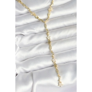 HarmonyAura Pirinç Gold Renk Kadın Manifest Kolye