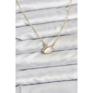 HarmonyAura Pirinç Gold Renk Kuğu Model Kadın Kolye