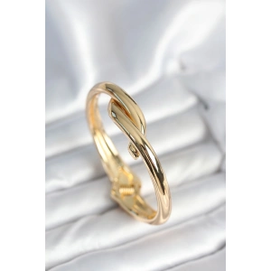 HarmonyAura Pirinç Gold Renk Sarmal Model Kelepçe Bileklik