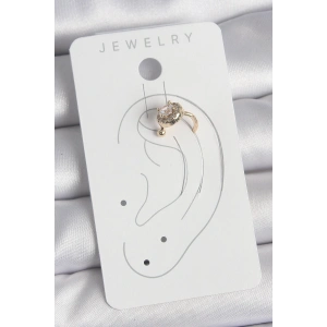 HarmonyAura Pirinç Gold Renk Zirkon Taşlı Kadın Kıkırdak Küpe