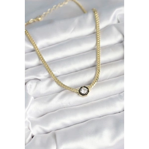 HarmonyAura Pirinç Gold Renk Zirkon Taşlı Kadın Kolye