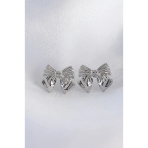 HarmonyAura Pirinç Gümüş Renk Fiyonk Küpe