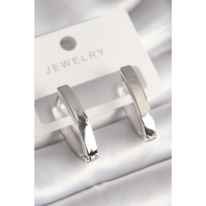 HarmonyAura Pirinç Gümüş Renk Kadın Küpe