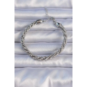 HarmonyAura Pirinç Gümüş Renk Sarmal Model Bileklik