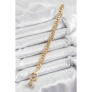 HarmonyAura Pirinç Renkli Zirkon Taşlı Kelebek Model Gold Renk Kadın Y Kolye