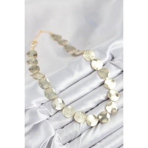 HarmonyAura Pirinç Sıralı Para Model Gold Renk Kadın Kolye