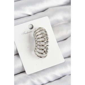 HarmonyAura Pirinç Yay Model Gümüş Renk Sağ Kıkırdak Küpe