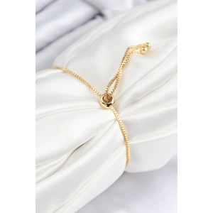 HarmonyAura Pirinç Zirkon Taşlı Daire Model Gold Renk Asansörlü Kadın Bileklik