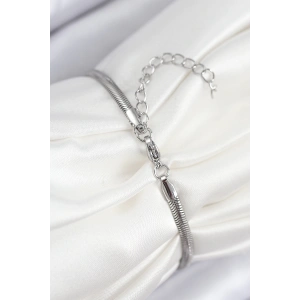 HarmonyAura Pirinç Zirkon Taşlı Kalp Model Gümüş Renk Kadın Bileklik