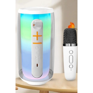 HarmonyAura  Pluse 6 Mikrofonlu Rgb Kablosuz Hoparlör - Beyaz