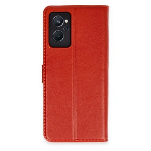 HarmonyAura Realme 9i 4G Trend S Plus Kapaklı Kılıf - Kırmızı