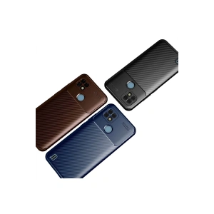 HarmonyAura  Realme C21 Kılıf Auto Focus Karbon Kapak - Siyah