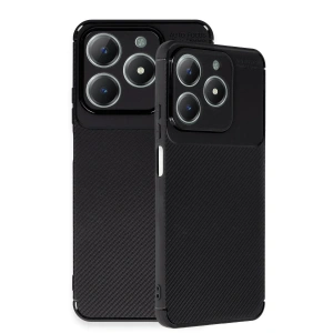 HarmonyAura  Realme C61 Kılıf Auto Focus Karbon Kapak - Siyah