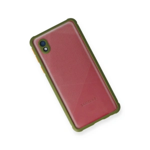 HarmonyAura  Samsung Galaxy A01 Core Kılıf Miami Şeffaf Silikon - Yeşil