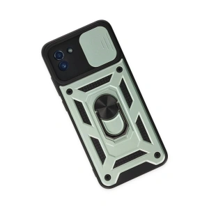 HarmonyAura  Samsung Galaxy A03 Kılıf Pars Lens Yüzüklü Silikon - Yeşil