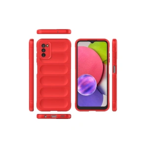 HarmonyAura  Samsung Galaxy A03s Kılıf Optimum Silikon - Kırmızı