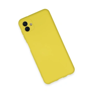 HarmonyAura  Samsung Galaxy A04e Kılıf Nano Içi Kadife Silikon - Sarı
