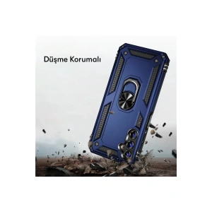 HarmonyAura  Samsung Galaxy A04s Kılıf Sofya Yüzüklü Silikon Kapak - Siyah