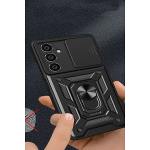 HarmonyAura  Samsung Galaxy A05s Kılıf Pars Lens Yüzüklü Silikon - Gümüş