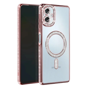 HarmonyAura Samsung Galaxy A06 Joke Simli Magneticsafe Kılıf - Pembe