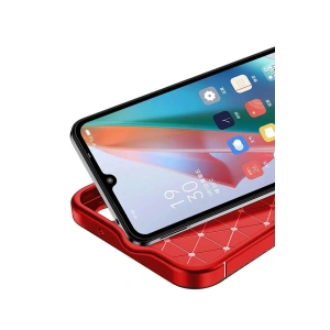 HarmonyAura  Samsung Galaxy A06 Kılıf Auto Focus Karbon Kapak - Kırmızı