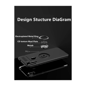 HarmonyAura  Samsung Galaxy A11 Kılıf Range Yüzüklü Silikon - Siyah-kırmızı