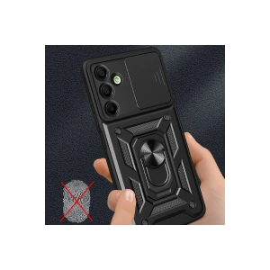 HarmonyAura  Samsung Galaxy A16 5g Kılıf Pars Lens Yüzüklü Silikon - Siyah