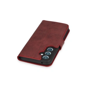 HarmonyAura  Samsung Galaxy A34 5g Kılıf Trend S Plus Kapaklı Kılıf - Kırmızı