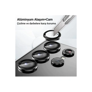 HarmonyAura  Samsung Galaxy A34 5g Valdez Metal Kamera Lens - Gümüş