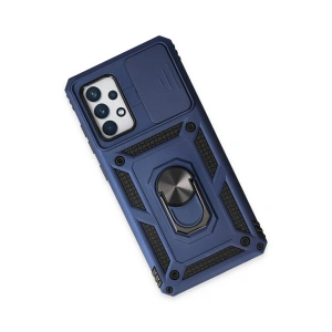 HarmonyAura  Samsung Galaxy A52 Kılıf Pars Lens Yüzüklü Silikon - Lacivert