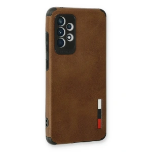 HarmonyAura  Samsung Galaxy A73 5g Kılıf Loop Deri Silikon - Kahverengi