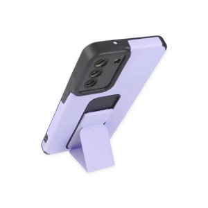 HarmonyAura  Samsung Galaxy S21 Fe Kılıf Mega Standlı Silikon - Lila