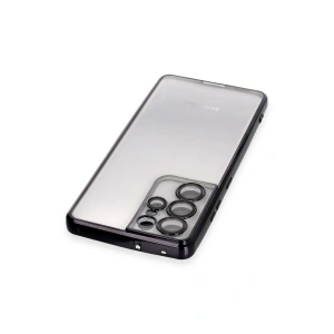 HarmonyAura  Samsung Galaxy S21 Ultra Kılıf Lensli Silikon - Siyah